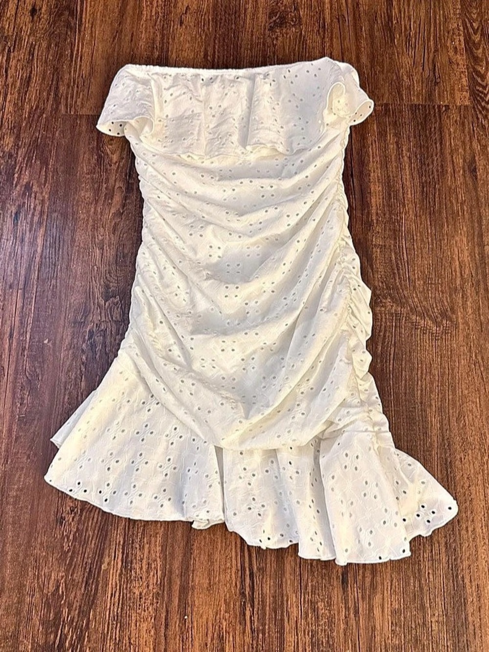 SHEIN White Eyelet Mini Dress Size Medium NWT